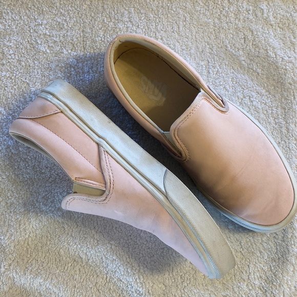 Vans Shoes - Pastel Pink Leather Vans Women’s Size 8.5
